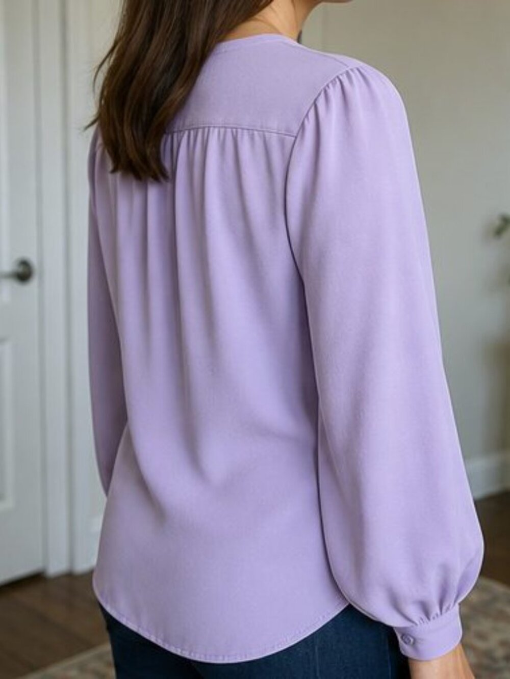 Lilac Ruffle Blouse - Picture 3 of 6